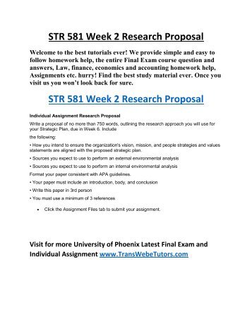 Research proposal paper str 581